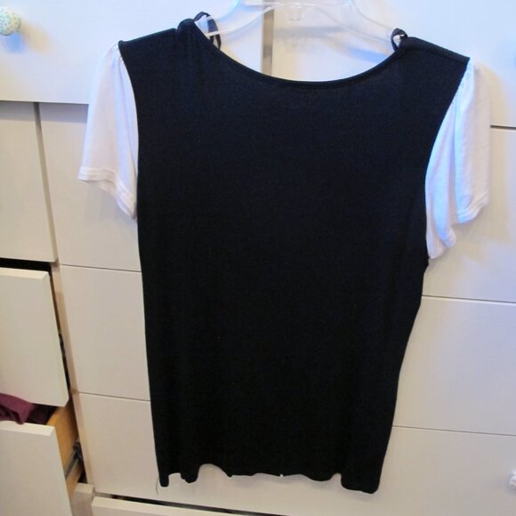 sitewide sale. top cap sleeve black and white - Picture 2 of 2